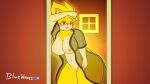  16:9 anthro big_breasts bluewavecon blush breasts clothed clothing crossgender digital_media_(artwork) eulipotyphlan female fur hair hedgehog hi_res looking_at_viewer mammal mature_female nipples nude red_eyes sega smile solo sonic_the_hedgehog sonic_the_hedgehog_(series) super_form super_sonic thick_thighs translucent translucent_clothing video_games wide_hips widescreen yellow_body yellow_fur 