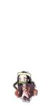  1girl bamboo black_hair brown_hair chibi flower gag hair_flower hair_ornament hair_ribbon headband highres japanese_clothes kamado_nezuko kimetsu_no_yaiba kimono long_hair long_sleeves mouth_hold multicolored_hair pink_eyes pink_kimono pink_ribbon pori_(kmt_pori) ribbon very_long_hair 