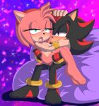  accessory amy_rose angelofhapiness anthro balls black_body blush bodily_fluids bracelet duo eulipotyphlan female genital_fluids genitals green_eyes hair_accessory hairband hedgehog holding_partner jewelry looking_pleasured male male/female mammal nude open_mouth penetration penis pink_body pussy_juice red_eyes ring sega sex shadow_the_hedgehog smile sonic_the_hedgehog_(series) 