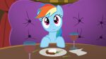  absurd_res alcohol beverage container cup cute_expression dinner dinner_date drinking_glass equid equine female feral first_person_view friendship_is_magic glass glass_container glass_cup hasbro hi_res horse looking_at_viewer mammal my_little_pony pegasus pony rainbow_dash_(mlp) sitting smile sollace solo waifu wine wine_glass wings 