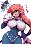  2020 big_breasts bodysuit bra breasts brown_hair clothed clothing eyebrows eyelashes female fully_clothed galaxy_fight gesture gloves hair handwear hi_res humanoid humanoid_pointy_ears japanese_text long_hair looking_at_viewer lutecian mammal navel not_furry one_eye_closed pose red_hair roomi skinsuit solo spandex sports_bra text thong tight_clothing tukiwani underwear white_clothing white_sports_bra white_thong white_underwear wink yellow_eyes 