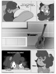  anthro breasts clothed clothing comic cricetid english_text female guitar hair hamster hi_res mammal musical_instrument nimzy noms_(nimzy) plucked_string_instrument rodent solo string_instrument text 