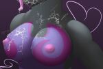  abstract_background anthro areola big_breasts black_body black_scales bodily_fluids breasts close-up cum cum_on_breasts cum_on_face cum_on_tongue female genital_fluids kaspersa nintendo nipples pink_areola pink_nipples pok&eacute;mon pok&eacute;mon_(species) salazzle scales solo tongue video_games 