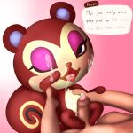  animal_crossing anthro bodily_fluids chibi cum cum_on_face cum_on_tongue cum_string duo female first_person_view foreskin genital_fluids genitals hi_res human looking_at_viewer male male/female mammal nintendo one_eye_closed pecan_(animal_crossing) penis rodent sciurid simski size_difference tongue video_games 