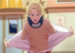  angry blonde_hair breasts naruto naruto_(series) nipples open_mouth temari_(naruto) tongue undressing vyzov_tv 