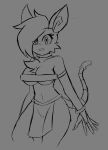  anthro bottomwear breasts cleavage clothed clothing female hi_res jewelry lagomorph leporid loincloth mammal mathilda_(jamoart) monochrome murid murine navel rabbit rat rodent solo standing tagme tribal zx_charz 