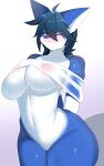  2022 absurd_res alloy_(character) anthro big_breasts blue_body blush breasts canid canine clothing digital_drawing_(artwork) digital_media_(artwork) faeki female fox hi_res huge_breasts looking_at_viewer mammal nipples penetration shaded smile smug solo thick_thighs translucent translucent_clothing under_boob vaginal vaginal_penetration white_body wide_hips yellow_eyes 