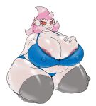  2019 anthro areola areola_slip big_breasts bra breasts camel_toe cellulite charlotte_(turboturismo) cleavage clothed clothing curvy_figure elderly_anthro elderly_female female fish hair hand_on_breast hi_res huge_breasts kneeling legwear marine mature_anthro mature_female nipple_outline old overweight overweight_anthro overweight_female panties pink_areola pink_body pink_hair pink_skin red_eyes simple_background skimpy solo stockings thick_thighs thigh_highs underwear vdisco voluptuous white_background wide_hips 