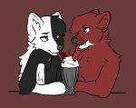  anthro beverage canid canine canis domestic_dog drinking duo hi_res kipthewolf kipthewolfvr male mammal shake smoothie the_almightyhat wolf 