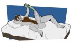  2015 abdominal_bulge animated anthro balls bed big_balls big_penis brown_body brown_fur brown_hair canid canine digital_media_(artwork) erection fur furniture genitals grey_body grey_fur hair huge_penis longblueclaw looking_at_viewer loop lying male mammal masturbation nude on_back on_bed open_mouth penetration penis sex_toy simple_background solo teeth tongue urethral urethral_masturbation urethral_penetration vein veiny_penis yellow_eyes 