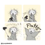  1:1 anthro comic domestic_ferret dryer fluffy hair_dryer hi_res humor ichigodawashi long_tongue male mammal mustela mustelid musteline open_mouth pawpads solo tongue true_musteline 