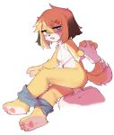  &lt;3 &lt;3_eyes 3_toes 4_fingers anthro blonde_hair bodily_fluids brown_hair canid canine canis claws clothed clothing crayon1006 cute_fangs disembodied_hand disembodied_torso domestic_dog duo feet female female_penetrated finger_claws fingers genital_fluids genitals hair hi_res kemono looking_at_another looking_at_partner male male/female male_penetrating male_penetrating_female mammal multicolored_body multicolored_hair navel open_mouth pants_around_legs partially_clothed pawpads penetration penis pussy pussy_juice shirt soles sweat tail_motion tailwag toe_claws toes topwear vaginal vaginal_penetration white_body yellow_body 