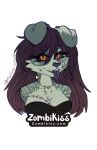  bustshot canid canine canis domestic_dog female hi_res mammal solo text undead url zombie zombikiss 