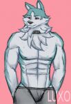  anthro brand_new_animal canid canine canis clothing hi_res jewelry luxoh male mammal necklace pecs shirou_ogami solo studio_trigger underwear wolf 