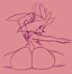  anthro big_butt blush butt huge_butt looking_at_viewer looking_back male nude sega silver_the_hedgehog sketch solo sonic_the_hedgehog_(series) stretching zetamath 