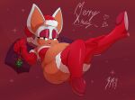  absurd_res anthro armwear belly big_belly boots christmas christmas_clothing christmas_headwear clothing elbow_gloves female footwear gloves handwear hat headgear headwear hi_res holidays legwear looking_at_viewer navel overweight overweight_female rouge_the_bat santa_hat sega solo sonic_the_hedgehog_(series) thigh_boots thigh_highs zetamath 