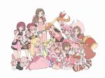  6+girls ^_^ aerith_gainsborough alien amy_rose annotated bishoujo_senshi_sailor_moon blossom_(ppg) bow brown_hair cardcaptor_sakura chibi_usa closed_eyes color_connection crossover digimon digimon_adventure dress drill_locks english_commentary final_fantasy final_fantasy_vii furry furry_female genshin_impact green_eyes hair_ribbon hammer highres holding holding_hammer hood hoodie jigglypuff kairi_(kingdom_hearts) kingdom_hearts kingdom_hearts_iii kinomoto_sakura kirby kirby_(series) kukakooo mario mega_man_(series) mega_man_battle_network multiple_crossover multiple_girls my_melody onegai_my_melody ootori_emu open_mouth orange_hair pink_dress pink_headwear pink_hoodie pink_skirt pink_theme pout powerpuff_girls princess_peach princess_zelda project_sekai red_bow red_dress red_ribbon ribbon roll.exe_(mega_man) sailor_chibi_moon skirt smile sonic_(series) squatting tachikawa_mimi the_legend_of_zelda the_legend_of_zelda:_the_wind_waker yanfei_(genshin_impact) 