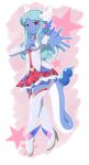  anthro anthrofied blue_body bottomwear breasts clothed clothing dragonair female footwear hair head_wings hi_res horn kathiras legwear long_hair looking_at_viewer nintendo non-mammal_breasts pata pok&eacute;mon pok&eacute;mon_(species) reaching_towards_viewer red_eyes shoes skirt smile solo star_guardian stockings tail_under_skirt video_games white_body wings 