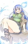  1girl blue_eyes blue_hair blush breasts dot_nose eria_the_water_charmer eyebrows_visible_through_hair highres raion_(inoueraion) simple_background solo tagme thighs white_background yu-gi-oh! 
