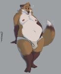  &lt;3 anthro belly big_belly blush bodily_fluids bulge canid canine clothing feet fox male mammal minedoo moobs motion_lines navel only overweight overweight_anthro overweight_male simple_background solo sweat tail tail_motion tailwag text tongue tongue_out underwear 