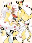  1girl affectionate ampharos bike_shorts bike_shorts_under_shorts bow_hairband brown_hair closed_eyes closed_mouth commentary_request hairband heart highres hug may_(pokemon) mega_ampharos mega_pokemon notice_lines pokemon pokemon_(creature) pokemon_(game) pokemon_oras shirt shoes short_shorts shorts sleeveless sleeveless_shirt smile white_shorts yellow_footwear yukin_(es) 