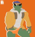  absurd_res anthro bulge david_(michelangelo) hi_res male mr.brapion muscular pinup pose reptile scalie solo teenage_mutant_ninja_turtles turtle 