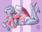  1girl alien arcee ass blue_eyes high_heels jelli76 panties pink_lips pink_panties robot solo transformers underwear 
