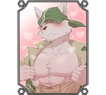  &lt;3 2021 abs alpha_channel anthro blush canid canine chardonnay_romancia chest_tuft clothed clothing cotton_(artist) fox fur grey_body grey_fur hat headgear headwear male mammal muscular muscular_male nipples pecs presenting rudolf_yelp simple_background solo transparent_background tuft undressing 