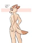  2022 anthro butt canid dialogue digital_media_(artwork) enginetrap english_text female genitals hi_res mammal nipples nude open_mouth pink_nipples pussy red_eyes shaded solo standing text 