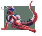  anthro breasts butt dragon female horn koraidon legendary_pok&eacute;mon nintendo pok&eacute;mon red_body scalie solo video_games xlyuz 