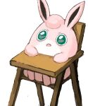  ambiguous_gender bronzecatworld chair feral furniture highchair nintendo pok&eacute;mon pok&eacute;mon_(species) simple_background sitting solo video_games white_background wigglytuff 