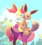  accessory anthro anthrofied b-epon black_body black_fur blep blush braixen breasts brown_body brown_eyes brown_fur butt dipstick_tail duo eevee featureless_breasts featureless_crotch female flower flower_in_hair fur hair hair_accessory hi_res inflatable inner_ear_fluff inner_tube looking_at_viewer markings nintendo nude one_eye_closed open_mouth orange_eyes outside plant pok&eacute;mon pok&eacute;mon_(species) pok&eacute;morph raised_tail side_boob sky standing tail_markings tongue tongue_out tuft video_games white_body white_fur wink yellow_body yellow_fur 