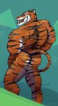  absurd_res anthro butt clothing fangs felid hi_res jockstrap machairodontine male mammal muscular pantherine rear_view sabertooth_(anatomy) scruffymusk solo tagme tiger underwear 