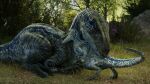  16:9 2022 3d_(artwork) 4k absurd_res ambiguous_gender beta_(jurassic_world) blue_(jurassic_world) blue_body blue_scales claws cuddling daughter detailed_background dewclaw digital_media_(artwork) dinosaur dromaeosaurid duo english_text female female_(lore) feral grass grey_body grey_scales hi_res ivorylagiacrus jurassic_park jurassic_world looking_at_another looking_at_partner mother mother_and_child mother_and_daughter multicolored_body multicolored_scales on_ground open_mouth outside parent parent_and_child plant reptile scales scalie sharp_claws sharp_teeth sitting size_difference teeth text theropod toe_claws tree universal_studios velociraptor widescreen yellow_eyes 