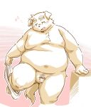  2022 anthro balls belly big_belly blush canid canine canis clothing domestic_dog flaccid genitals humanoid_genitalia humanoid_hands humanoid_penis kemono male mammal moobs namihira_kousuke navel nipples overweight overweight_male penis small_penis solo takagi_kyou trouble_(series) underwear undressing 