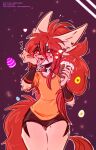  anthro blush canid canine canis clothed clothing cum.cat digital_media_(artwork) fox fur girly hair hi_res looking_at_viewer male mammal open_mouth penta_(cum.cat) simple_background smile solo tongue 