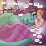  animal_humanoid anthro bed bedroom big_breasts bottle breasts candle cobatsart comic cuddling dragon dragon_humanoid duo english_text female freckles furniture green_body green_scales herald_(cobat) hi_res horn huge_breasts human humanoid husband_and_wife inverted_nipples male male/female mammal maple_(cobat) married_couple nipples nude pale_skin potion romantic romantic_couple scales scalie text towel 