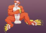  2017 5_fingers anthro balls biped claws digital_media_(artwork) erection fingers flaccid fur genitals hair long_claws longblueclaw male masturbation muscular muscular_anthro muscular_male nude open_mouth open_smile pawpads paws penetration penis pink_hair red_body red_fur simple_background sitting smile solo teeth urethral urethral_masturbation urethral_penetration white_body white_fur 