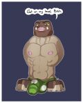  2017 abs anthro areola armless balls_outline biped brown_body bulge clothed clothing dialogue digital_media_(artwork) english_text eyebrows footwear genital_outline goomba green_eyes hi_res lips longblueclaw male mario_bros muscular muscular_anthro muscular_male navel nintendo nipples penis_outline shoes simple_background solo speech_bubble standing talking_to_viewer tan_body text underwear underwear_only video_games what 