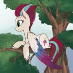  blue_eyes cutie_mark equid equine female hair hasbro hi_res hooves in_tree mammal mlp_g5 my_little_pony pegasus pfeffaroo plant purple_hair tree wings zipp_storm_(mlp) 