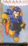  anthro armor boots canid canine clothing disney flying footwear fox goggles_on_headwear hi_res how-did-we-get-here jet_pack male mammal robin_hood_(disney) rocket_knight solo 