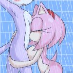  amy_rose anthro blaze_the_cat blush breasts butt domestic_cat duo eulipotyphlan eyes_closed felid feline felis female female/female hair hedgehog hi_res jasienorko kissing_belly mammal nipples nude open_mouth pink_body purple_body sega shower sonic_the_hedgehog_(series) video_games water 