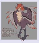  animal_humanoid avian avian_humanoid breasts european_mythology feathered_wings feathers genitals greek_mythology hair harpy harpy_humanoid herm hi_res humanoid intersex japanese_text multicolored_hair mythological_avian mythology nipples nude open_mouth orange_hair penis semiitu solo talons text translation_request two_tone_hair white_hair wings yellow_eyes 
