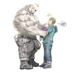  &lt;3 abs anthro beard belt big_bulge big_muscles big_pecs blonde_hair blush boots bottomwear bulge carrying chan_kiti_chan_(artist) child clothing eyes_closed facial_hair family father father_and_child father_and_son footwear fur group hair hi_res hoodie human human_on_anthro interspecies larger_anthro larger_male male male/male mammal muscular muscular_anthro muscular_male nipples pants parent parent_and_child pecs polar_bear romantic romantic_couple shirtless shirtless_male size_difference sleeping smaller_human smaller_male son topwear trio ursid ursine white_body white_fur young 