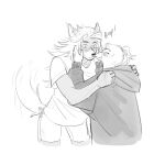  anthro avian bird blush canid canine canis chicken clothed clothing duo ear_piercing embrace female five_nights_at_freddy&#039;s five_nights_at_freddy&#039;s:_security_breach galliform gallus_(genus) glamrock_chica_(fnaf) hand_on_face hi_res hoodie hug kissing kissing_nose mammal peache_bo phasianid piercing roxanne_wolf_(fnaf) scottgames simple_background topwear video_games white_background wolf 