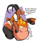  anthro belly beverage big_belly big_butt boot_(artist) bovid butt caprine clothing coffee digestion digestion_noises fatal_vore goat male mammal montana_(boot) professor sagging_pants solo student teacher teacher_and_student thick_thighs underwear vore wide_hips 