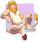  absurd_res anthro felid flabby genitals hi_res lion male mammal negger pantherine paws penis solo tattoo ven_(lion) 