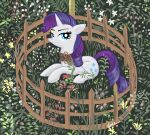  2016 anthro collar detailed_background equid equine female fence flower friendship_is_magic grass horn inspired_by_formal_art lying mammal mane my_little_pony outside pedantia plant purple_mane rarity_(mlp) signature solo unicorn white_body 