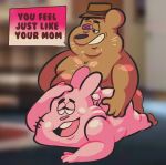  2022 anthro anukkyt brown_body cartoon_network clothing duo english_text father father_and_child father_and_son frankie_watterson hat headgear headwear incest_(lore) lagomorph leporid male male/male mammal moobs murid murine overweight overweight_male parent parent_and_child pink_body rabbit rat richard_watterson rodent son text the_amazing_world_of_gumball 