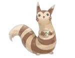  :3 animal_focus commentary_request cup disposable_cup facial_mark furret green_eyes happy holding holding_cup looking_up no_humans open_mouth pokemon pokemon_(creature) sentret simple_background smile solo volpecorvo whisker_markings white_background 